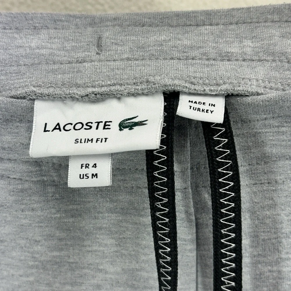 Lacoste Grey Reflective Elastic Waist Tapered Stretch Men's‎ Jogger Pants (M)